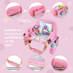 MENZOKE Kids Travel Tray for Toddler Car Seat, Road Trip Activities for Kid | Road Trip Essentials Accessories Lap Tray with iPad Holder Stand & Dry Erase Board as Travel Gifts for Kid, Pink