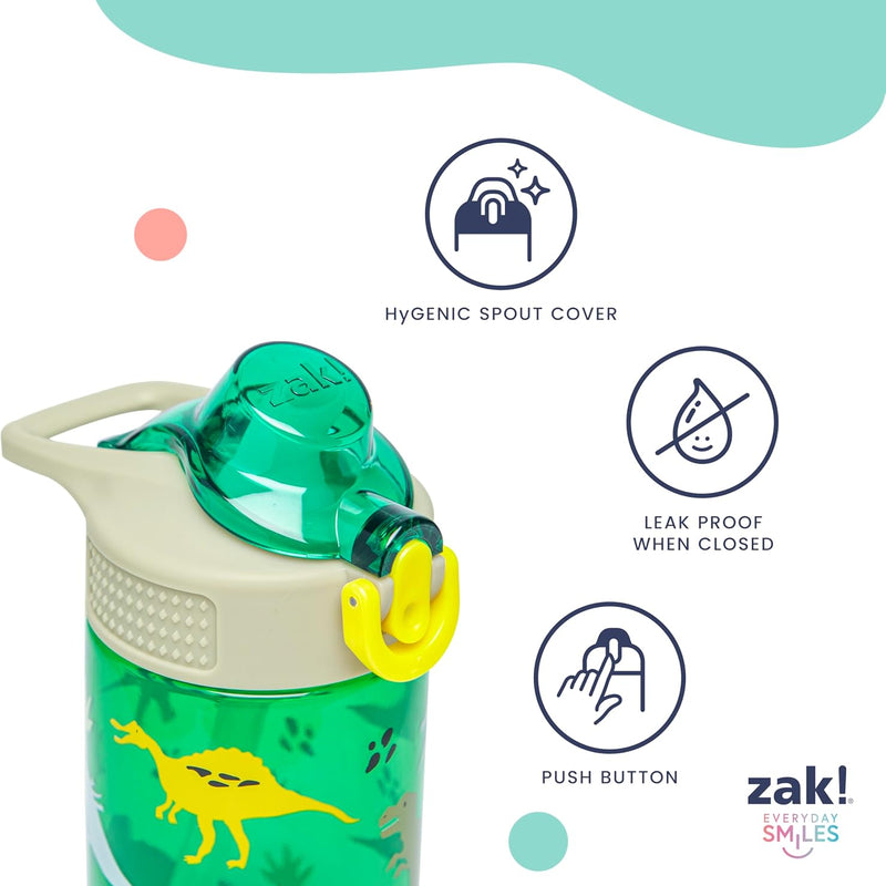 Zak Designs Marvel Spider-Man Sage 16oz Leak-Proof Straw Kids Water Bottle | BPA Free Durable Plastic, Cupholder Friendly, Dishwasher Safe, Easy to Clean, Lid Lock, Handle, For School, Home, Travel