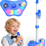 stand karaoke machine for kids, 2 wireless mics, rechargeable, kids microphone, birthday party gift