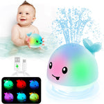 Anggiko Baby Bath Toy, Light Up Whale Sprinkler for Toddlers Ages 1-3, 6-12 Months Rechargeable Battery Toy Gift
