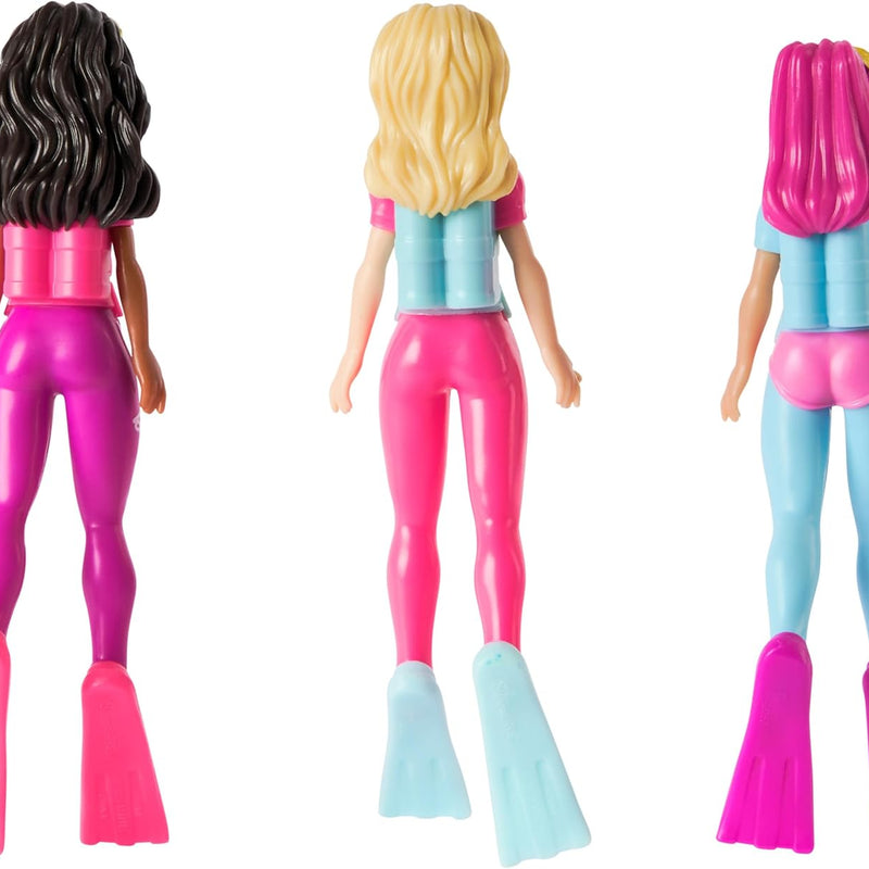 SwimWays Barbie Dive Characters 3-Pack of Pool Toys for Ages 5+ | Weighted Waterproof Figurines Sink and Encourage Active Summer Play; Builds Swimming Confidence With Diving Games and Races