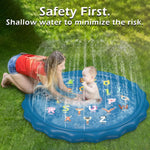 Jasonwell Splash Pad Sprinkler for Kids 60" Splash Play Mat Outdoor Water Toys Inflatable Splash Pad Baby Toddler Pool Boys Girls Children Outside Backyard Dog Sprinkler Pool for Age 1 2 3 4 5 6 7 8 9