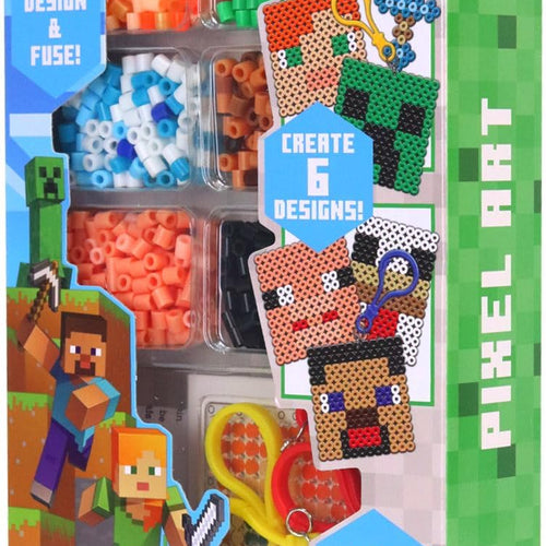 Tara Toys Minecraft Pixel Art Bead Kit Activity, 800 Beads | Templates & Pegboards included, Build Minecraft Pixel Characters & Tools Creative Craft Toy for Kids Ages 6+ by Tara Toys