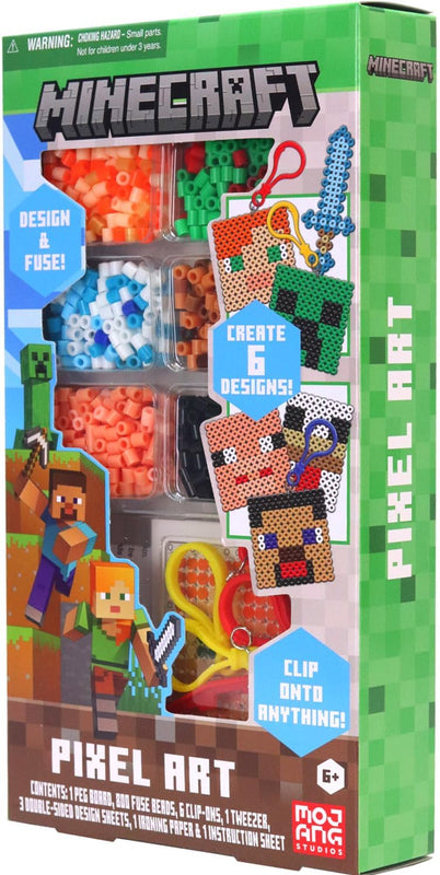 Tara Toys Minecraft Pixel Art Bead Kit Activity, 800 Beads | Templates & Pegboards included, Build Minecraft Pixel Characters & Tools Creative Craft Toy for Kids Ages 6+ by Tara Toys