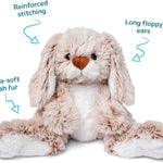 Melissa & Doug Burrow Bunny Plush Toy for Toddlers 3+, Soft and Snuggly with Floppy Ears and Fluffy Tail
