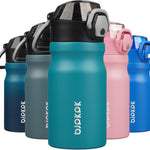 BJPKPK 18 oz Water Bottle with Straw & Handle, Insulated Stainless Flask | Leak Proof Locking Lid, Thermal, Double Wall Vacuum, Keeps Hot/Cold, BPA Free, Dishwasher Safe, Travel & Sports, Bubble Gum
