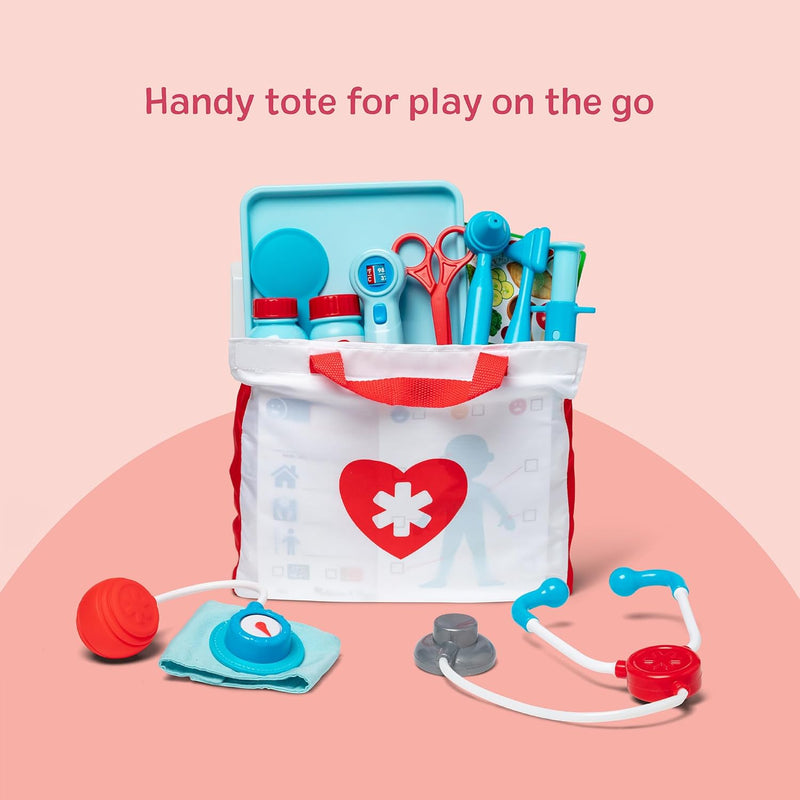 Melissa & Doug 25-Piece Toddler Doctor Play Set for imaginative medical play with preschool toys for girls and boys ages 3+