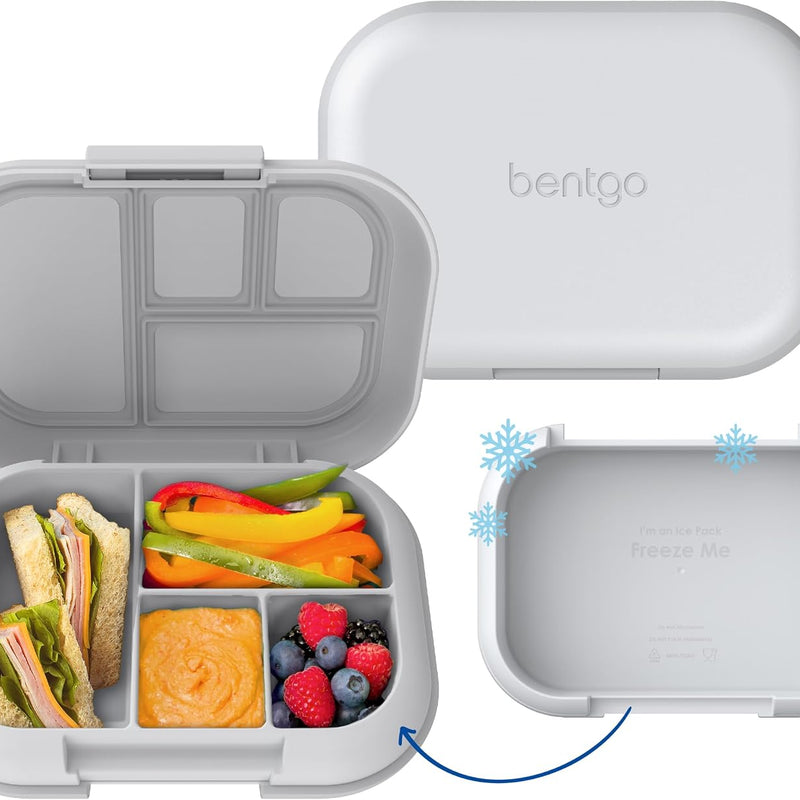 Bentgo Chill Kids Leakproof Lunch Box - 4-Compartment Bento Box with Built-In Ice Pack, 3.3 Cup Capacity, BPA-Free, Microwave & Dishwasher Safe Tray, Ages 3–7 (Vivid Orchid)