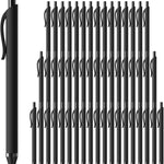 50 Pack Black Ink Pens - Bulk Pens, 1.0MM Medium Point Ballpoint Pens, Smooth Writing No Bleed Retractable Ball Point Pen (Black)