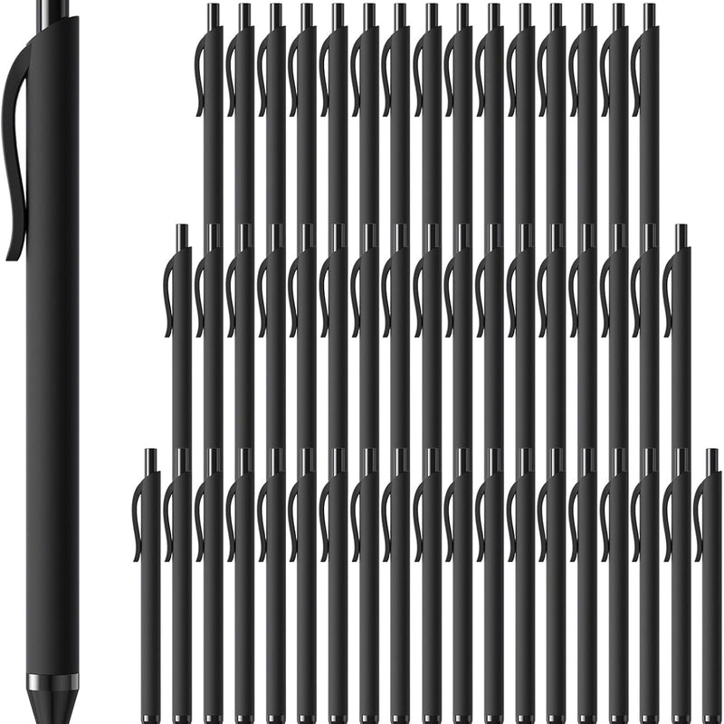 50 Pack Black Ink Pens - Bulk Pens, 1.0MM Medium Point Ballpoint Pens, Smooth Writing No Bleed Retractable Ball Point Pen (Black)