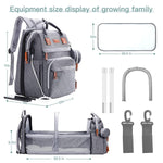 ISMGN Diaper Bag Backpack with Changing Station, Baby Bag for Mom, Grey | Baby Diaper Bag, Large Diaper Bag Backpack, Baby Bags for Boys Girls, Mens Diaper Bag, Diaper Backpack for Women