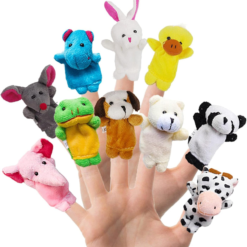 RIY 10-Piece Old Macdonald Had A Farm Finger Puppets Set for Story Time, Educational Play, and Imaginative Learning, crafted from Soft Velvet Cloth