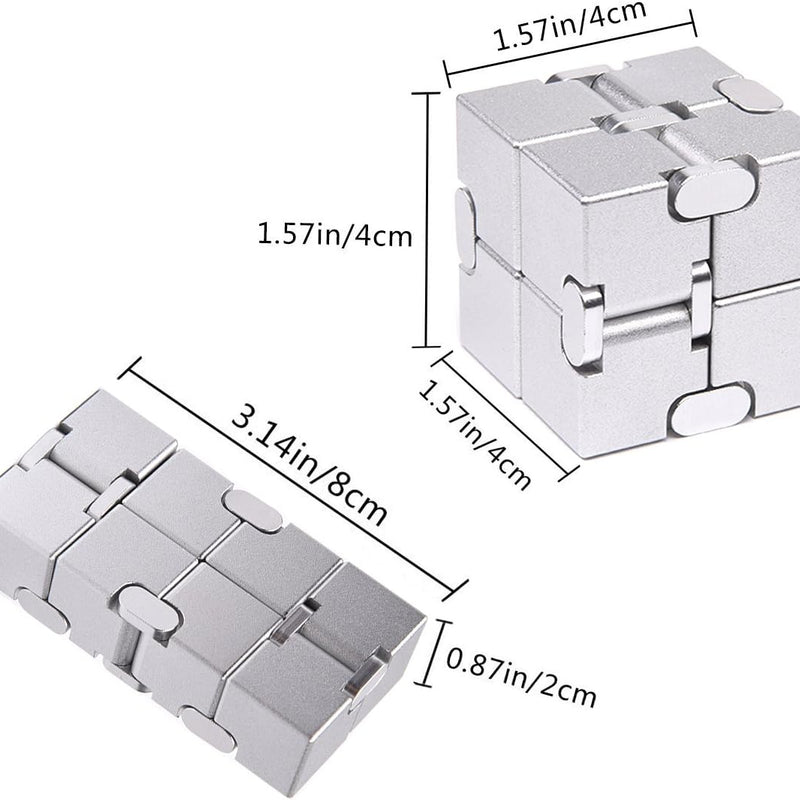 JOEYANK Fidget Cube New Version Fidget Finger Toys - Metal Infinity Cube Prime for Stress and Anxiety Relief/ADHD, Ultra Durable Sensory Gifts for Adults and Teens Kids