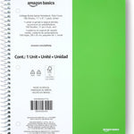 Amazon Basics College-Ruled 3-Subject Spiral Notebook, 150 Sheets, 8.5 x 11 inches, Black