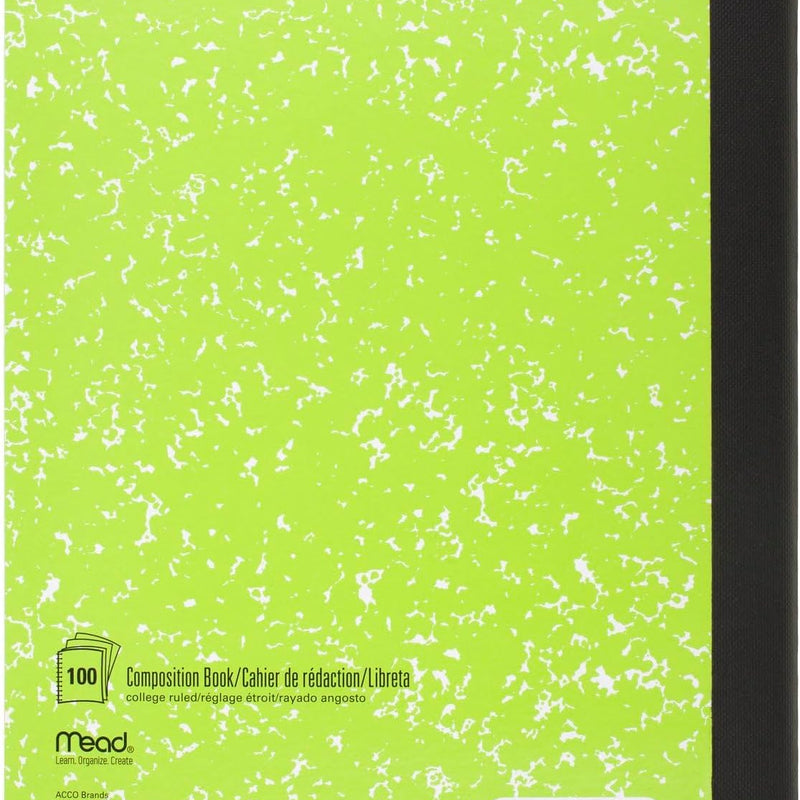 Mead Composition Notebook, College Ruled 7.5" x 9.75" Paper, 100 Sheets, Assorted Colors, 6 Pack (850106-ECM)
