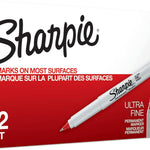 Sharpie Permanent Markers, Ultra-Fine Point, Blue, 12 Count - Home, School, Office Supplies