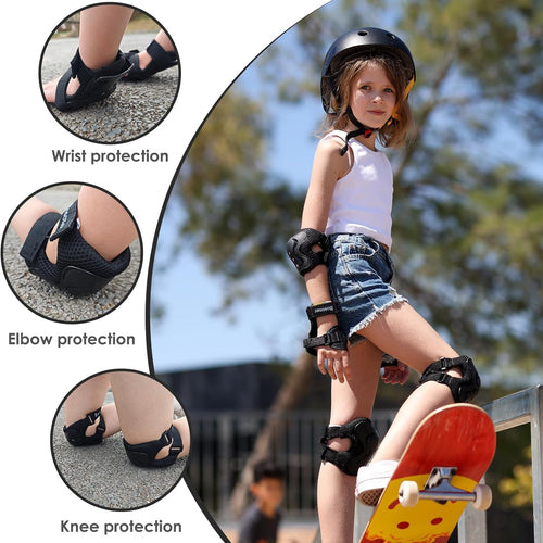 BOSONER Kids/Youth Knee Pad Elbow Pads Guards Protective Gear Set, Multifunctional, Adjustable, Comfortable, Lightweight
