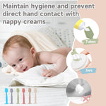 babove Baby Diaper Cream Spatula Applicator 3 Pack Butt Paste Spatula Soft Silicone,Diaper Rash Cream Applicator, Baby Essentials Must Haves Newborn Stuff (Red Green Grey)