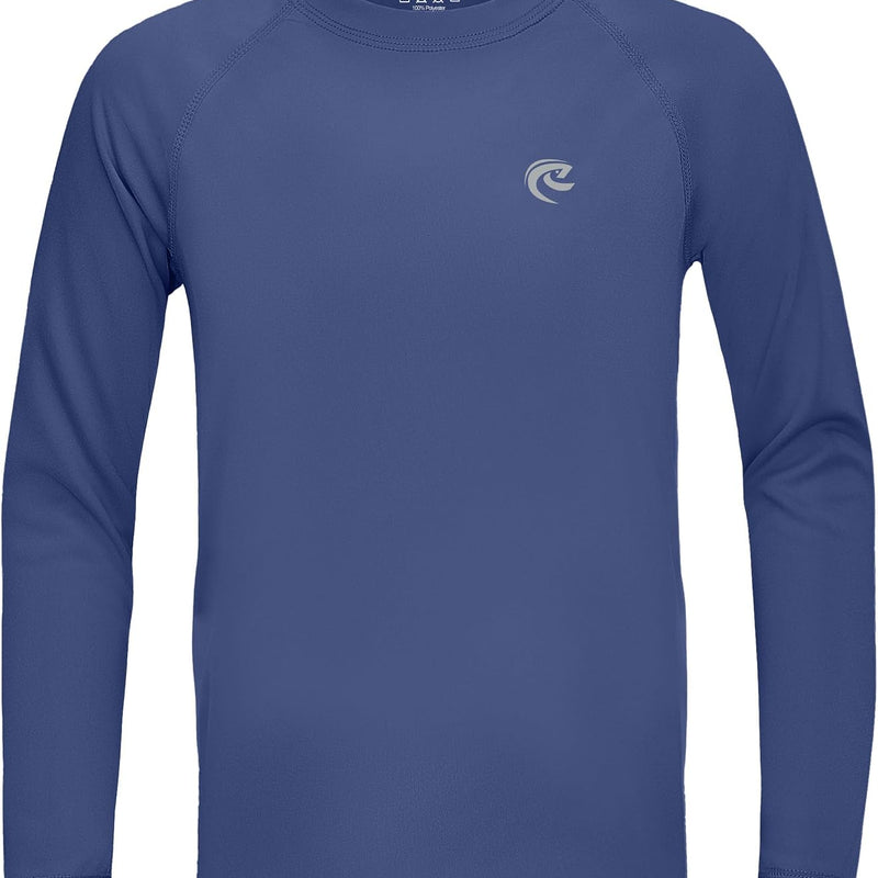 Boys UPF 50+ Swim Shirt Long Sleeve, 1 or 2 Pack UV Sun Protection Rash Guard, Youth Kids SPF Water Shirts for Beach Surf