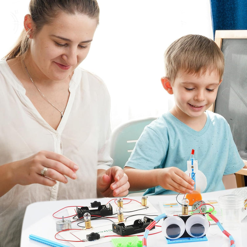 8-Circuit Science Experiment Kit for Kids Ages 8-12, STEM Electrical Light Bulb Experiments, Electric Circuit Building