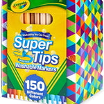 Crayola Super Tips Marker Set (150ct), Teacher Classroom Must Haves, Homeschool Supplies, 2-in-1 Fine Point & Broad Line Markers for Kids, 3+