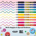 PILOT, G2 Premium Gel Roller Pens, G2 SmileyWorld Collection, Write Happier, 10 Pack Pouch, Fine Point 0.7 mm, Assorted