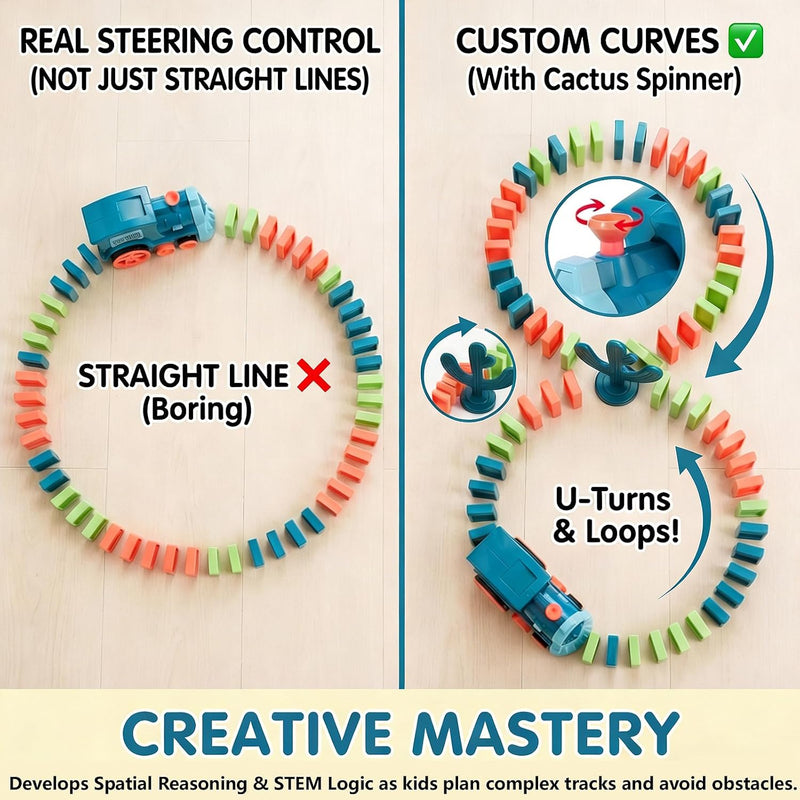 prephy domino train toys kids games - automatic stacking creative game for 3-6 year old boys and girls.