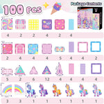 GobiDex 100PCS Unicorn Magnetic Tiles with 6 Unicorns, Princess Castle Unicorn Toys for Girls Age 4-6, Magnetic Building Blocks Toys for 3 4 5 Year Old Girl Birthday Gifts