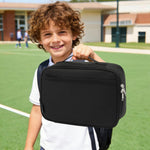 FlowFly Kids Lunch box Insulated Soft Bag Mini Cooler Back to School Thermal Meal Tote Kit for Girls, Boys, Black