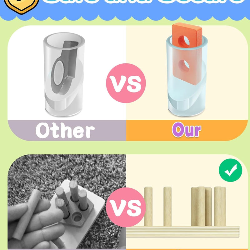 Tonberless Montessori Toys: Safe, High-Quality Wooden Puzzles and Sorters for Toddlers 1-3 Years