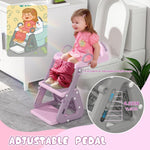 Potty Training Seat, Upgrade 2 in 1 Potty Training Toilet with Step Stool Foldable Toddler Toilet Seat for Kids Boys Girls Toddler Potty with Splash Guard Anti-Slip Pad Adjustable Ladder & Seat Height