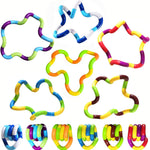 Sensory Fidget Toys - 6PCS Multicolor Twisty Fidget Toys for Adults, Boys, Girls for Relaxation, Anxiety Stress Relief, Decompression - Squeeze, Twist, Chain Spinner Alternative Gift