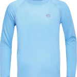 Boys UPF 50+ Swim Shirt Long Sleeve, 1 or 2 Pack UV Sun Protection Rash Guard, Youth Kids SPF Water Shirts for Beach Surf