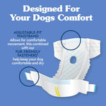 Simple Solution Female Dog Diapers, Disposable Dog Diapers, L/XL, 30 Count | Dog in Heat, Potty Training, Incontinence Support, Leak Proof, Puppy Training, Disposable Protection, Secure Fit, 18-27 Inch