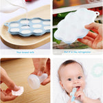 Baby Food Freezer Tray with Lids 2 Pack, Silicone Baby Food Storage Containers for Homemade Baby Food, Purees, Breastmilk, Ice Cube & Popsicle Mold (Blue/Green)