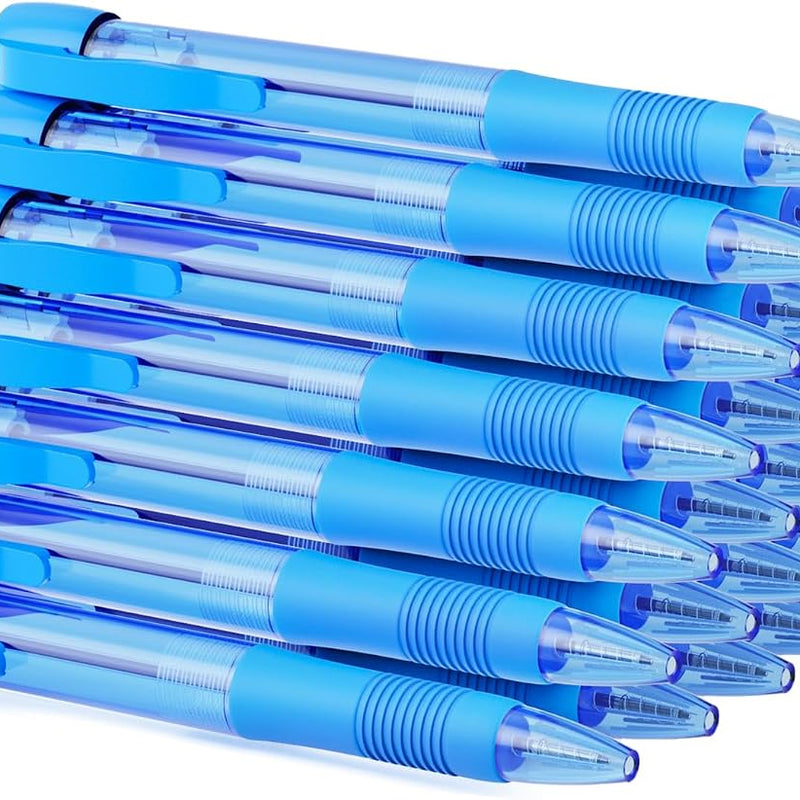 deegtran Pens Bulk, 30 Pack No Bleed Black Ink Click Pens with Soft Grip, Wholesale Retractable Ballpoint Pens for Office School, Medium Point Smooth 1.0MM