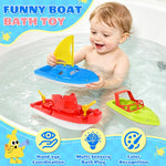 Toy Boat Fleet for Toddlers, Floating Water Play Boats for Pool, Bath & Beach, Colorful Boat Set for Kids Ages 3-5