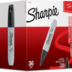 Sharpie Permanent Markers, Chisel Tip, Black, 36 Count - Home, School, Office Supplies