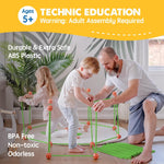130-Piece Building Kit for Kids Ages 5-12, Indoor and Outdoor Fort Building with Storage Bag and 86 Rods and 44 Balls