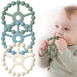 3 Pack Silicone Teething Ring Toys for Babies 0-6 Months, Seposeve Toddler Teethers for 6-12 Months, 12-24 Months, Purple Pink White