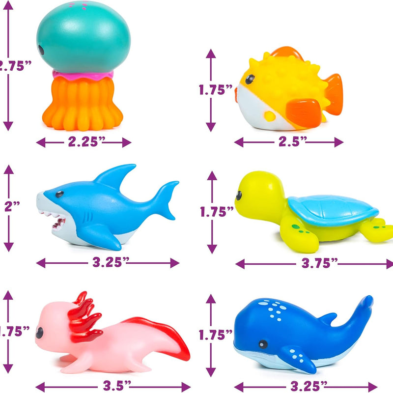 Tub Works Under the Sea Light Up Bath Toys 6 Pack Water-Activated Color Changing