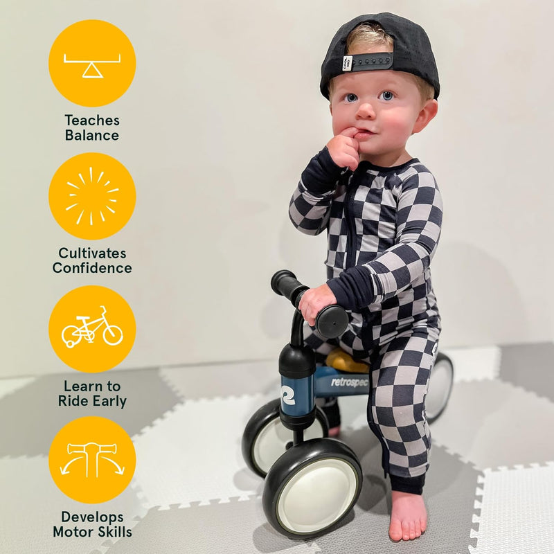 Retrospec 4-Wheel Balance Bike for Toddlers Ages 12-24 Months, First Bike & Toddler Ride-On Toy for 1 Year Old Boys & Girls