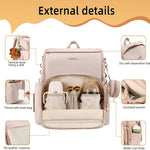 Stylish Baby Diaper Bag, Baby Bag with Changing Pad, Pacifier Case& Stroller Straps, Large Diaper Backpack Boy Girl, Water Resistant Travel Diaper Backpack for Mom Dad
