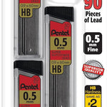 Pentel Super Hi-Polymer Refills, 0.7 mm Medium, HB, 180 Pieces of Lead (C27BPHB6)