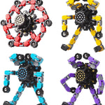 Gokeey Transformable Fidget Spinners - Eco-Friendly ABS Plastic, 4 Colors, Finger Gyros, Stress Relief Toys for Kids & Adults