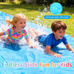 40FT Slip Lawn Water Slide, Giant Slip, Splash and Slide for Kids Adults | Teens Summer Slip Water and Slides Heavy Duty for Outdoor Backyard Lawn Summer Party with 14 Stakes and 2 Bodyboards