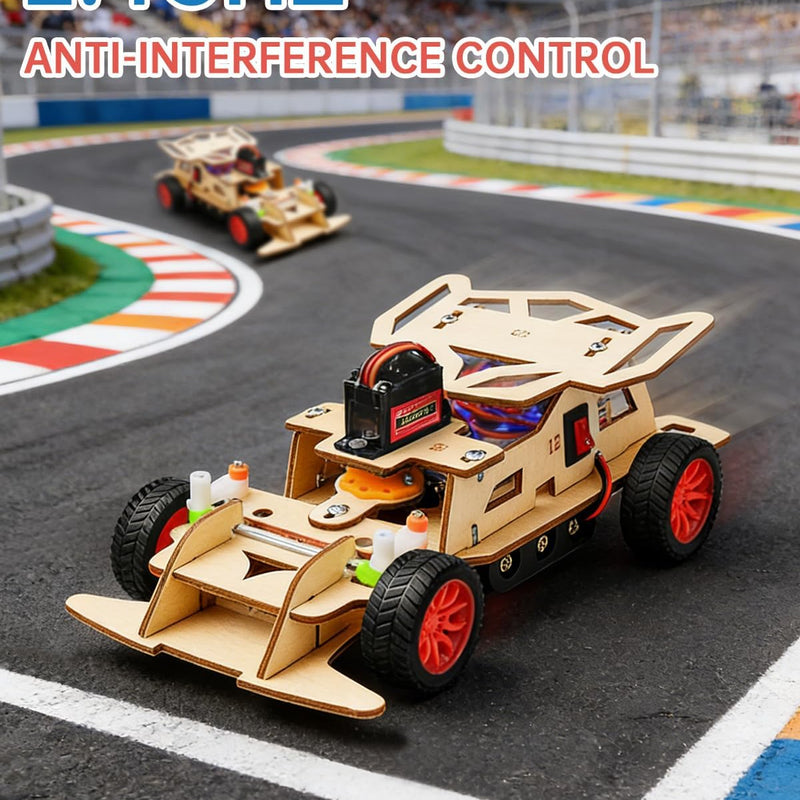 Poraxy STEM Kit for Kids, Remote Control Car with 160ft Range and Auto-Centering Steering