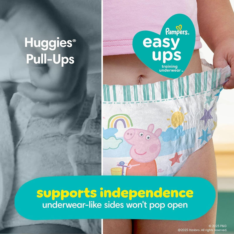 Pampers Easy Ups Training Underwear Peppa Pig Size 5 3T-4T, 124 Count (Packaging May Vary)