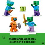 LEGO Minecraft Wandering Wastelands Minifigure, Desert Biome Zombie Dungeon Building Toy for Boys & Girls, Ages 8+