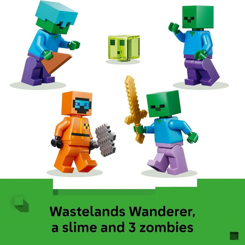 LEGO Minecraft Wandering Wastelands Minifigure, Desert Biome Zombie Dungeon Building Toy for Boys & Girls, Ages 8+